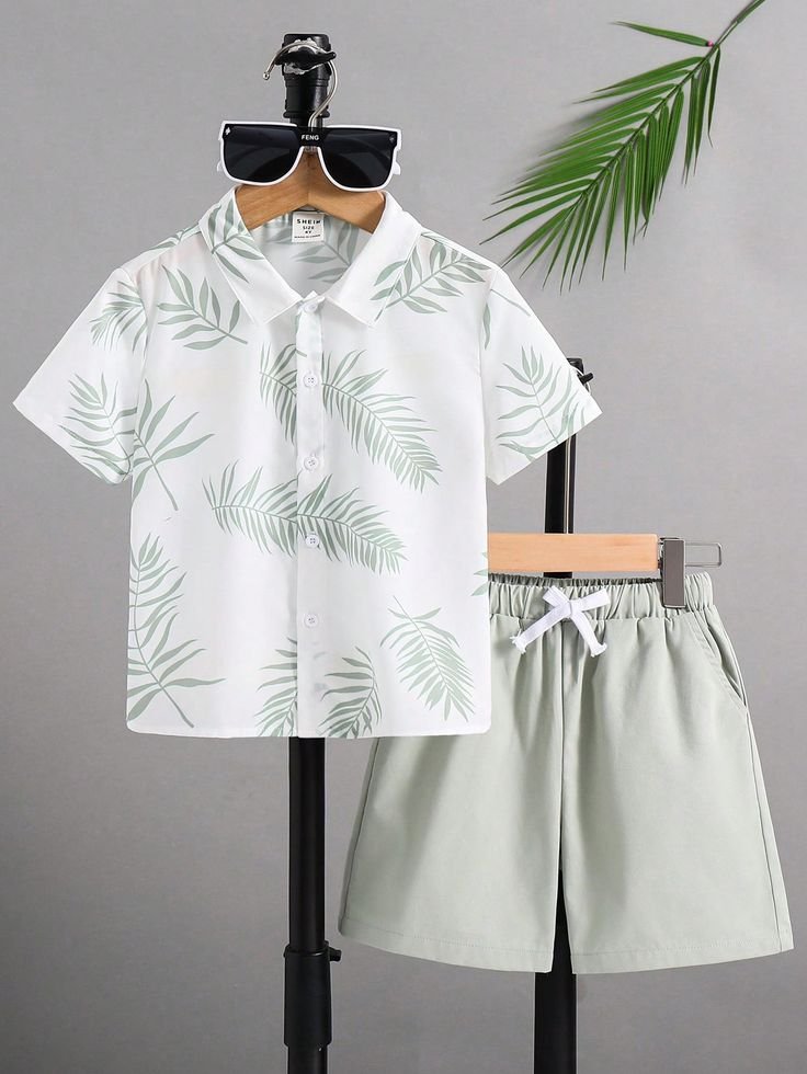 Bộ 2 món_Bộ áo sơ mi ngắn tay thường ngày và quần…