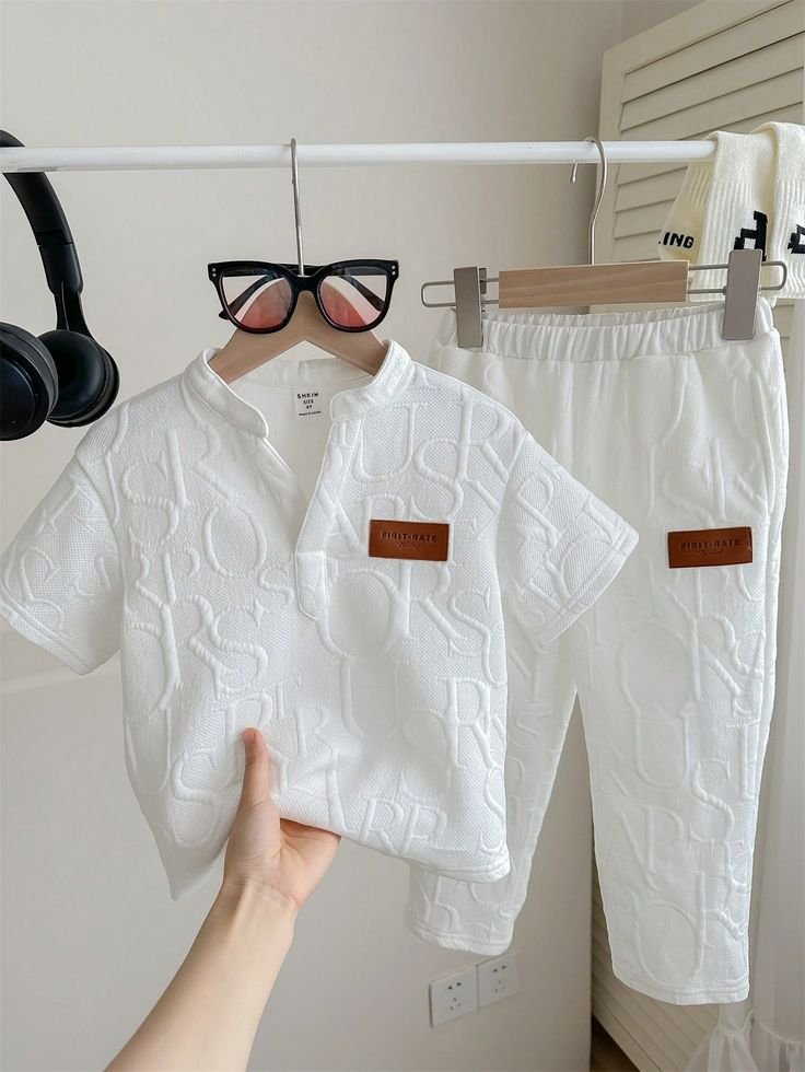 Branco Casual Collar Bloco de cores,Letra…